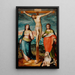De Christus aan het kruis met de heiligen Maria, Johannes de Evangelist en Catharina van Siena - Marco Pino — weergave van het kunstwerk