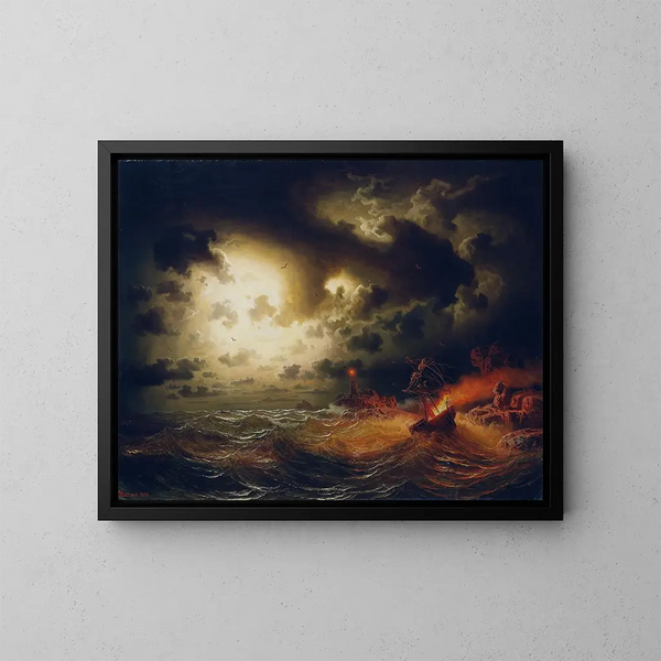 Steam Fire Painting - Marcus Larson — framed artwork on a wall