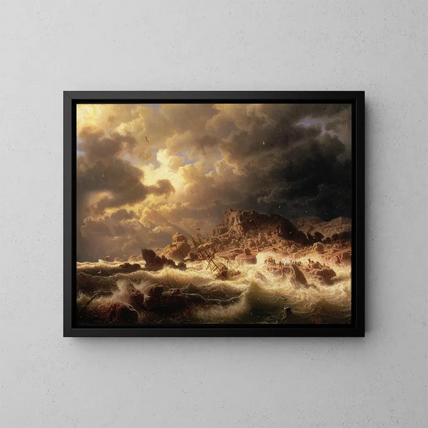 Storm over the Bohuslän coast - Marcus Larson — framed artwork on a wall