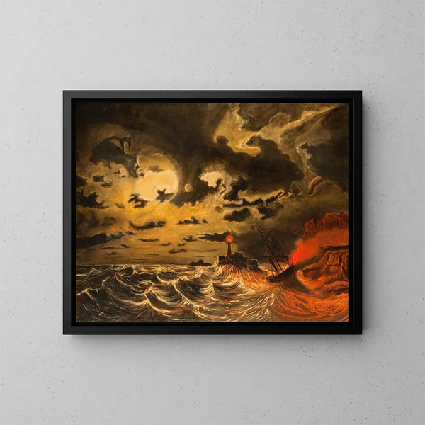 Steam painting on fire - Marcus Larson — framed artwork on a wall