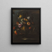Natuurschilderij met rozen, tulpen en andere bloemen in een bronzen vaas op een stenen rand - Margherita Caffi — ingelijst kunstwerk aan de muur