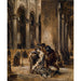 Reproductie van het schilderij Marguerite aan de kerk (Goethe, Faust, eerste deel, scène in de kathedraal) - Eugène Delacroix