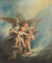 Een engel en putti die de ziel van een kind naar de hemel begeleiden - Maria Cosway — weergave van het kunstwerk