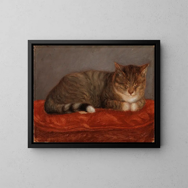 Chat allongé Mosse - Maria Wiik — framed artwork on a wall