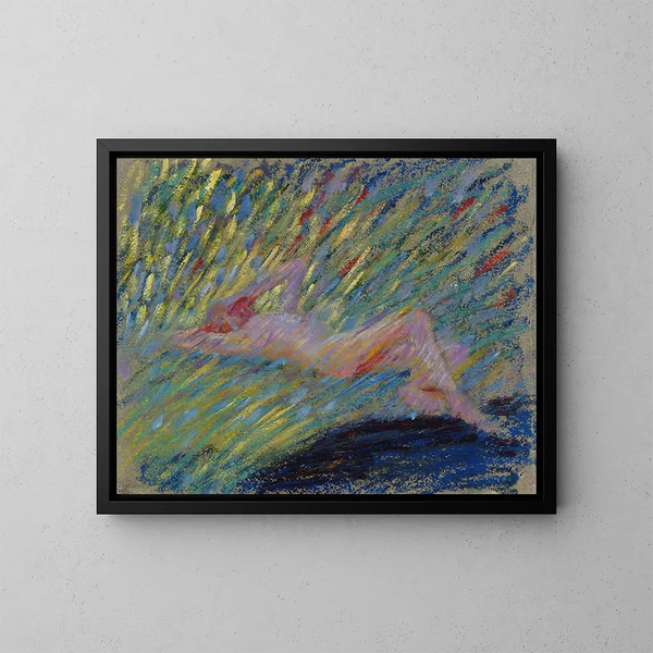 Nude Woman Lying Down - Maria Wiik — framed artwork on a wall