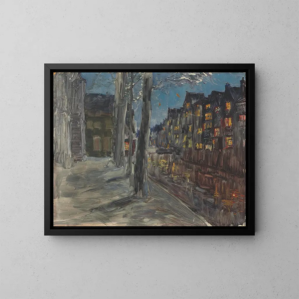 Night Canal Painting - Maria Yakunchikova — framed artwork on a wall