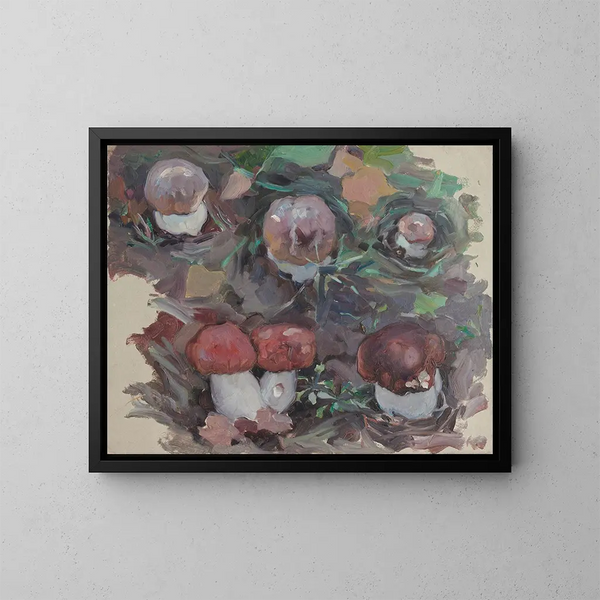 Mushrooms - Maria Yakunchikova — framed artwork on a wall