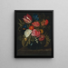van een stilleven met rozen, gipskruid, een tulp en andere bloemen in een glazen vaas - Maria van Oosterwijck — ingelijst kunstwerk aan de muur