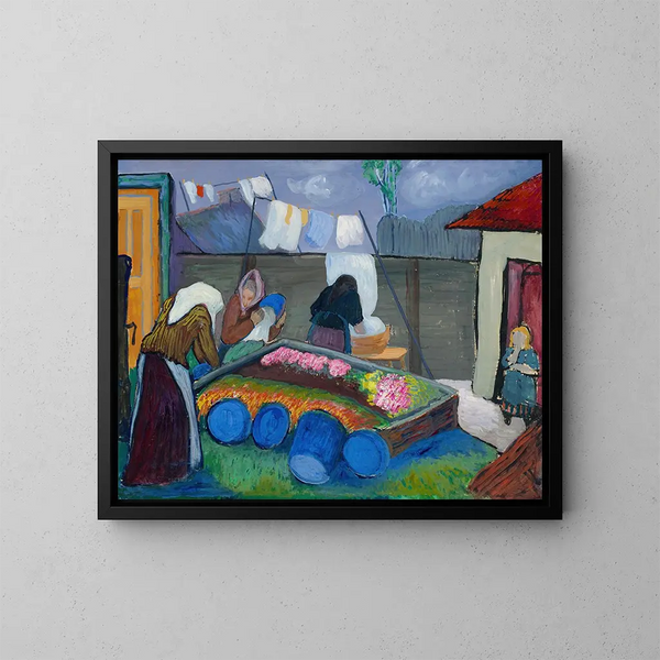 Les blanchisseuses - Marianne von Werefkin — framed artwork on a wall