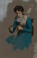 Jonge vrouw die weeft - Marie-François Firmin-Girard — weergave van het kunstwerk
