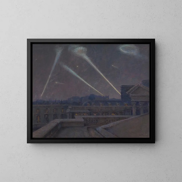 op de terrassen van het Palais Bourbon, nacht van 29 januari 1916, zeppelins - Marie-Joseph Léon Clavel Iwill — ingelijst kunstwerk aan de muur