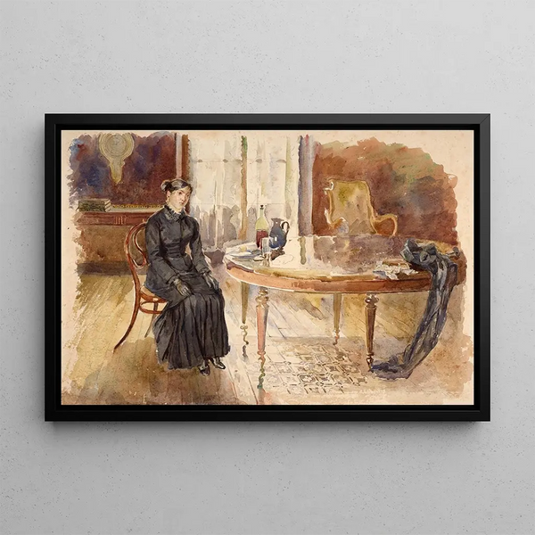 Zelfportret - Marie Bracquemond — ingelijst kunstwerk aan de muur