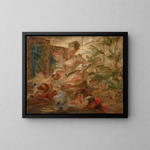 Study for an unrealized triptych titled L'anniversaire - Marie Bracquemond — framed artwork on a wall