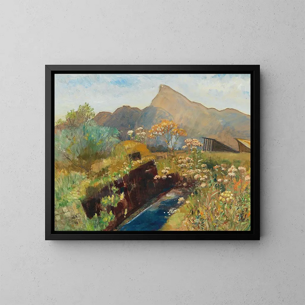 Einde van de zomer op de veenmoerassig van Salzburg nabij de Untersberg - Marie Egner — ingelijst kunstwerk aan de muur