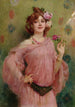 Une beauté en rose - Marie Félix Hippolyte Lucas — weergave van het kunstwerk