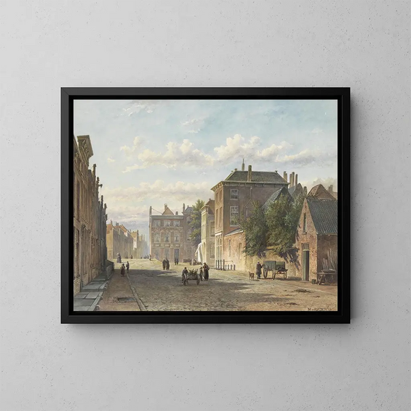 La rue de la Burgwal à La Haye - Marinus van Reymerswaele — framed artwork on a wall