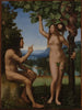 De verleiding van Adam en Eva - Mariotto Albertinelli — weergave van het kunstwerk