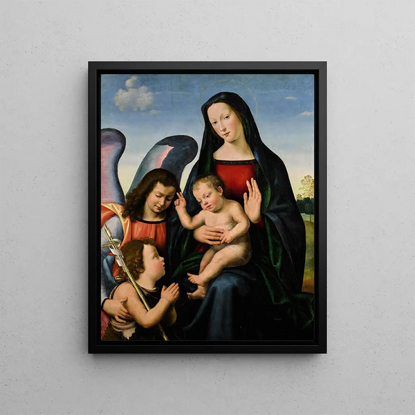Mariotto Albertinelli - The Virgin and Child with the young Saint John the Baptist and an angel.webp