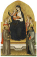 Madone en Kind Jezus met engelen en heiligen Marie Madeleine François Dorothée en Antoine Abt - Mariotto di Nardo — weergave van het kunstwerk