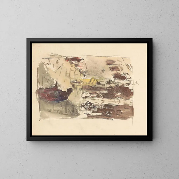 Figures sur un escalier de temple - Marius Bauer — framed artwork on a wall
