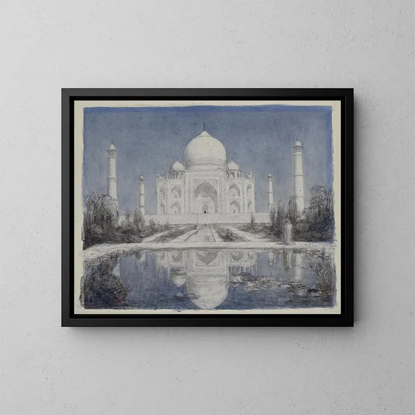 Taj Mahal au clair de lune - Marius Bauer — framed artwork on a wall