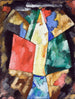 Abstractie Blauw Geel en Groen - Marsden Hartley — weergave van het kunstwerk