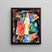 Abstractie Blauw Geel en Groen - Marsden Hartley — ingelijst kunstwerk aan de muur