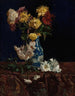 Natuurschilderij met chrysanten in een oosterse vaas - Martha West Bare — weergave van het kunstwerk