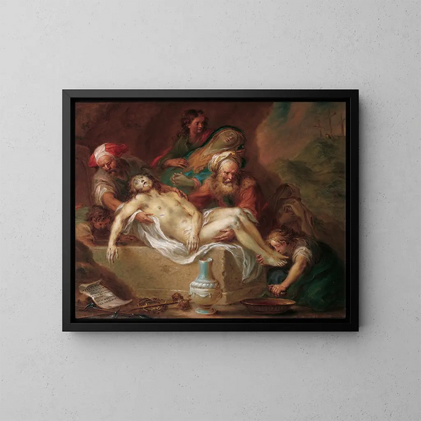 Entombment of Christ - Martin Johann Schmidt — framed artwork on a wall