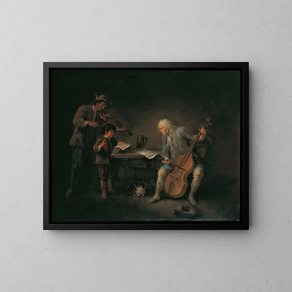 Musicians - Martin Johann Schmidt — framed artwork on a wall