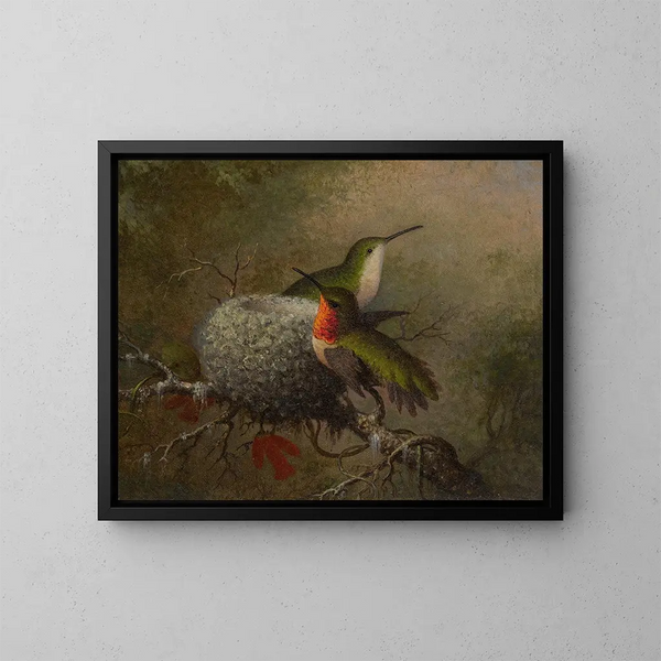 Two bluegills near their nest - Martin Johnson Heade — framed artwork on a wall