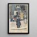 Guignol on the Dam in front of the Nieuwe Kerk - Martin Monnickendam — framed artwork on a wall