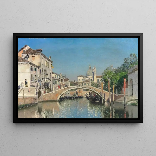 Martin Rico y Ortega - A Venetian Canal With Gondolas Santa Maria Della Salute Beyond.webp