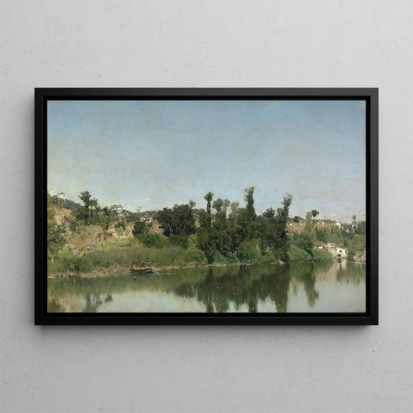 By the Water's Edge - Martín Rico y Ortega — framed artwork on a wall