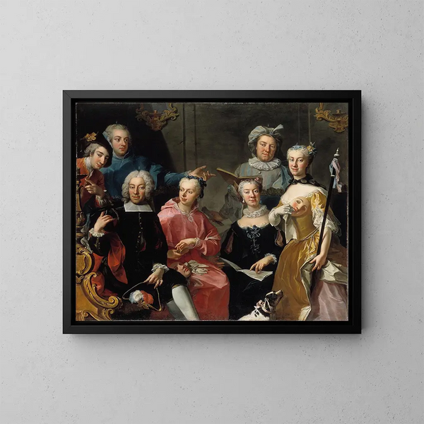 Family Group Painting - Martin van Meytens — framed artwork on a wall