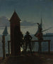 Vue depuis les remparts de la citadelle de Copenhague au clair de lune - Martinus Rørbye — weergave van het kunstwerk
