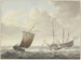 van een onstuibare zee met schepen, gele vlag met gouden leeuw - Martinus Schouman — weergave van het kunstwerk