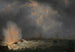 L'explosie van de kanonneerboot nr. 2 onder bevel van Jan van Speijk voor de kust van Antwerpen, 5 februari 1831 - Martinus Schouman — weergave van het kunstwerk