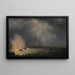 L'explosie van de kanonneerboot nr. 2 onder bevel van Jan van Speijk voor de kust van Antwerpen, 5 februari 1831 - Martinus Schouman — ingelijst kunstwerk aan de muur