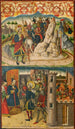 Sint-Christoffel ontmoet Satan, Sint-Christoffel voor de koning van Lycië - Martín de Soria — weergave van het kunstwerk