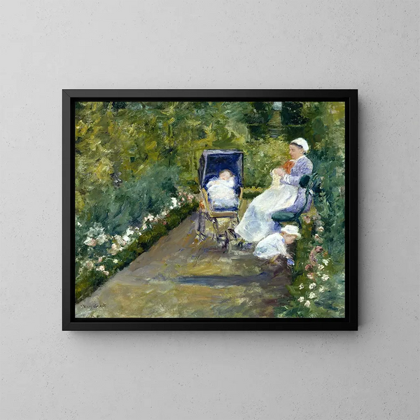 Kinderen in een tuin - Mary Cassatt — ingelijst kunstwerk aan de muur