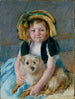 Sara met haar hond - Mary Cassatt — weergave van het kunstwerk