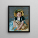 Sara met haar hond - Mary Cassatt — ingelijst kunstwerk aan de muur