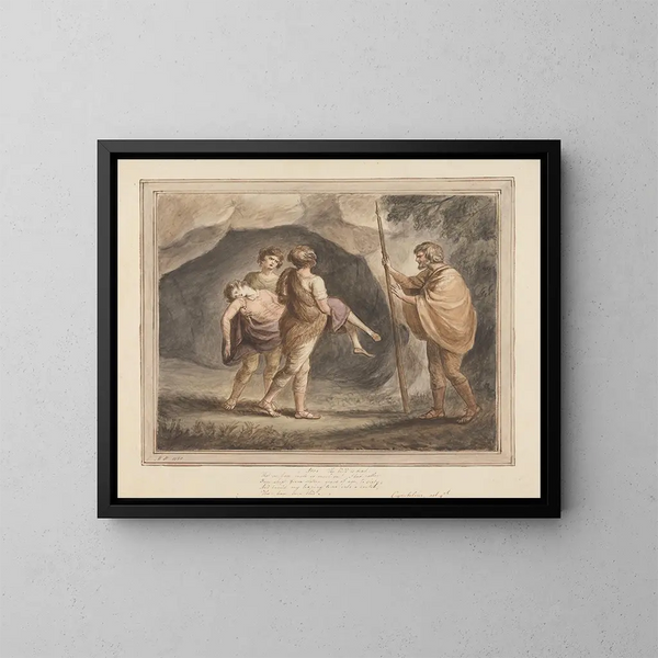 Arviragus carrying Imogen dead in his arms, Cymbeline, Act IV, Scene II - Mary Hoare — framed artwork on a wall