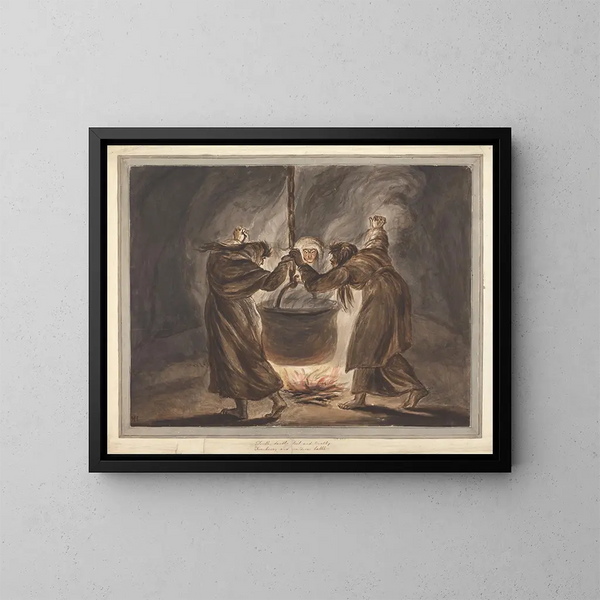 Les trois sorcières de Macbeth Double, double, travail et trouble - Mary Hoare — framed artwork on a wall