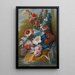 Bloemenboeketten op een rand boven het water - Mary Moser — ingelijst kunstwerk aan de muur