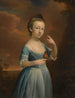 portret van een meisje met een roodborstje - Mason Chamberlin — weergave van het kunstwerk