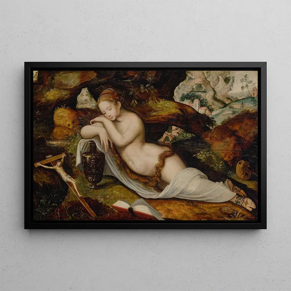 Master Of The Prodigal SonFlemish - Mary Magdalene Sleeping In A Grotto A Hilly Landscape Beyond.webp