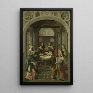 Master of Alkmaar - Panel of an Altarpiece with Circumcision of Christ on verso is Resurrection of Christ.webp