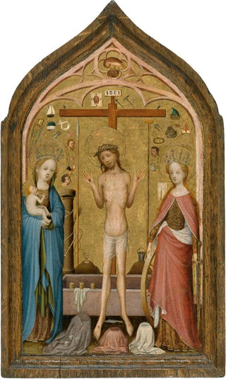 Master of Saint Veronica - Man of Sorrows with Madonna and Saint Catherine of Alexandria.webp